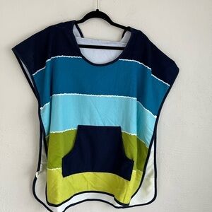 SAFDIE Blue/ Green Stripe Hooded Beach Towel